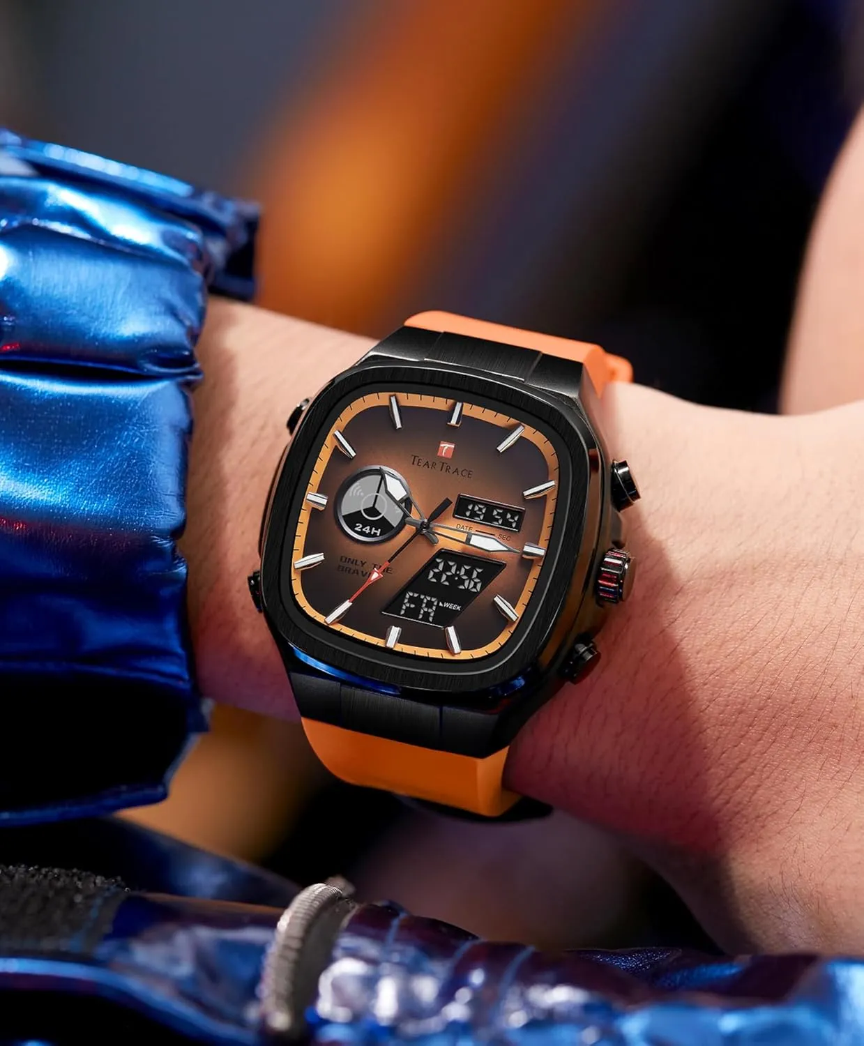 Men’s Watches Analog Digital Quartz Waterproof Sport Watches for Men Chronograph Alarm Multifunctional Wrist Watch with Silicone Strap