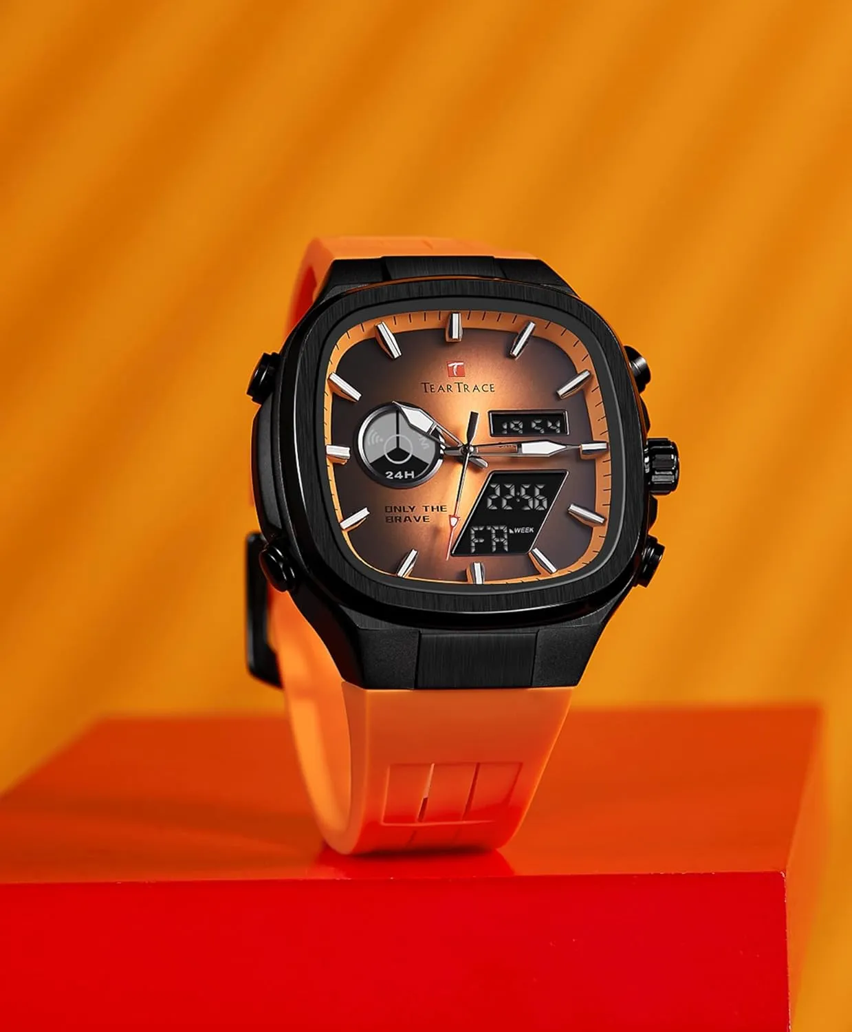 Men’s Watches Analog Digital Quartz Waterproof Sport Watches for Men Chronograph Alarm Multifunctional Wrist Watch with Silicone Strap