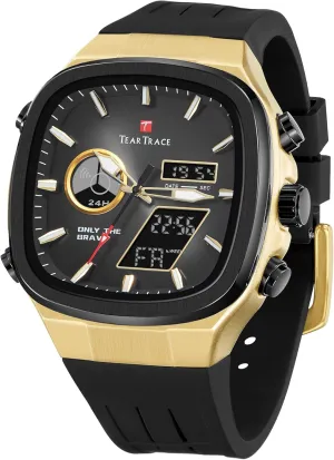 Men’s Watches Analog Digital Quartz Waterproof Sport Watches for Men Chronograph Alarm Multifunctional Wrist Watch with Silicone Strap