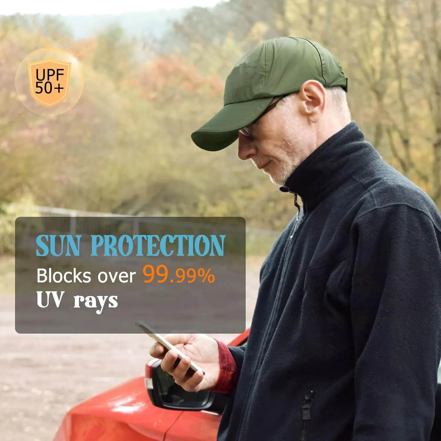 Mens Waterproof Golf Baseball Cap Windproof Breathable UPF50  Outdoor Caps for Women Sport Adjustable Rain Hat