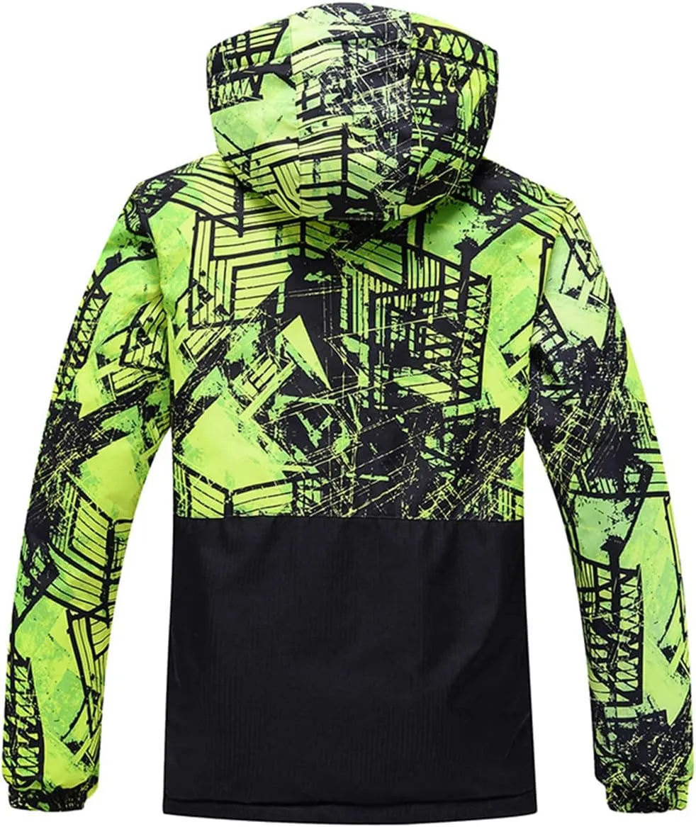 Mens Winter Ski Suit Two Piece Snow Suit Waterproof Ski Jacket and Pants Set Outdoor Snowboard Jacket