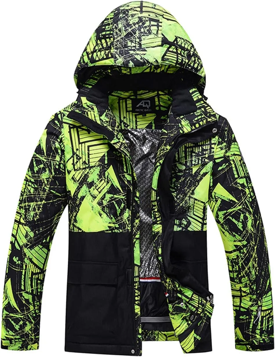 Mens Winter Ski Suit Two Piece Snow Suit Waterproof Ski Jacket and Pants Set Outdoor Snowboard Jacket