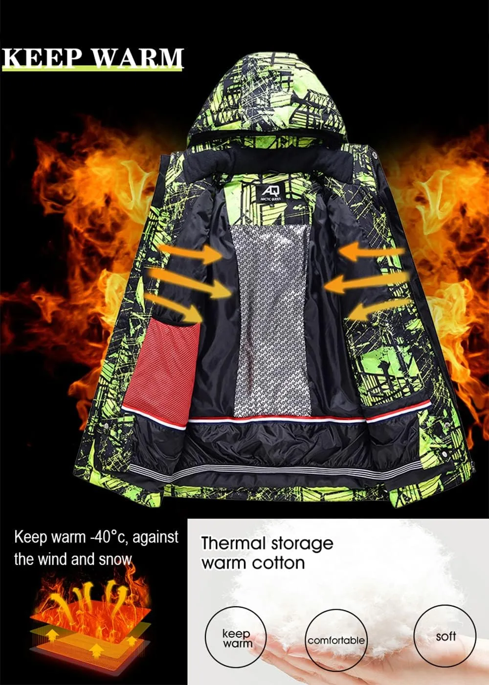 Mens Winter Ski Suit Two Piece Snow Suit Waterproof Ski Jacket and Pants Set Outdoor Snowboard Jacket