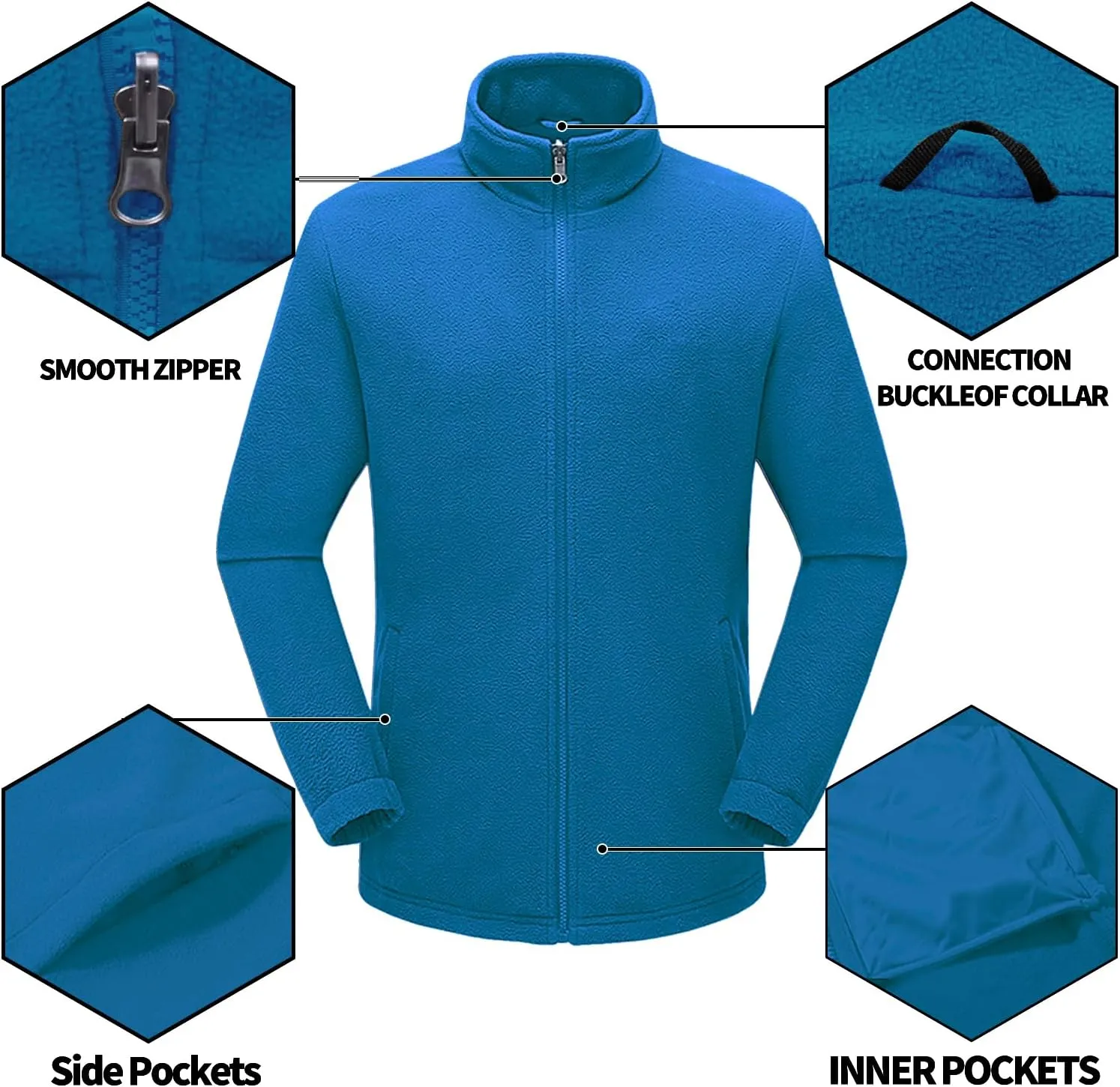 Mens Winter Skiing Jacket 3 in 1 Waterproof Warm Snow Fleece Lining Coat Hooded Windproof Jacket S-6XL