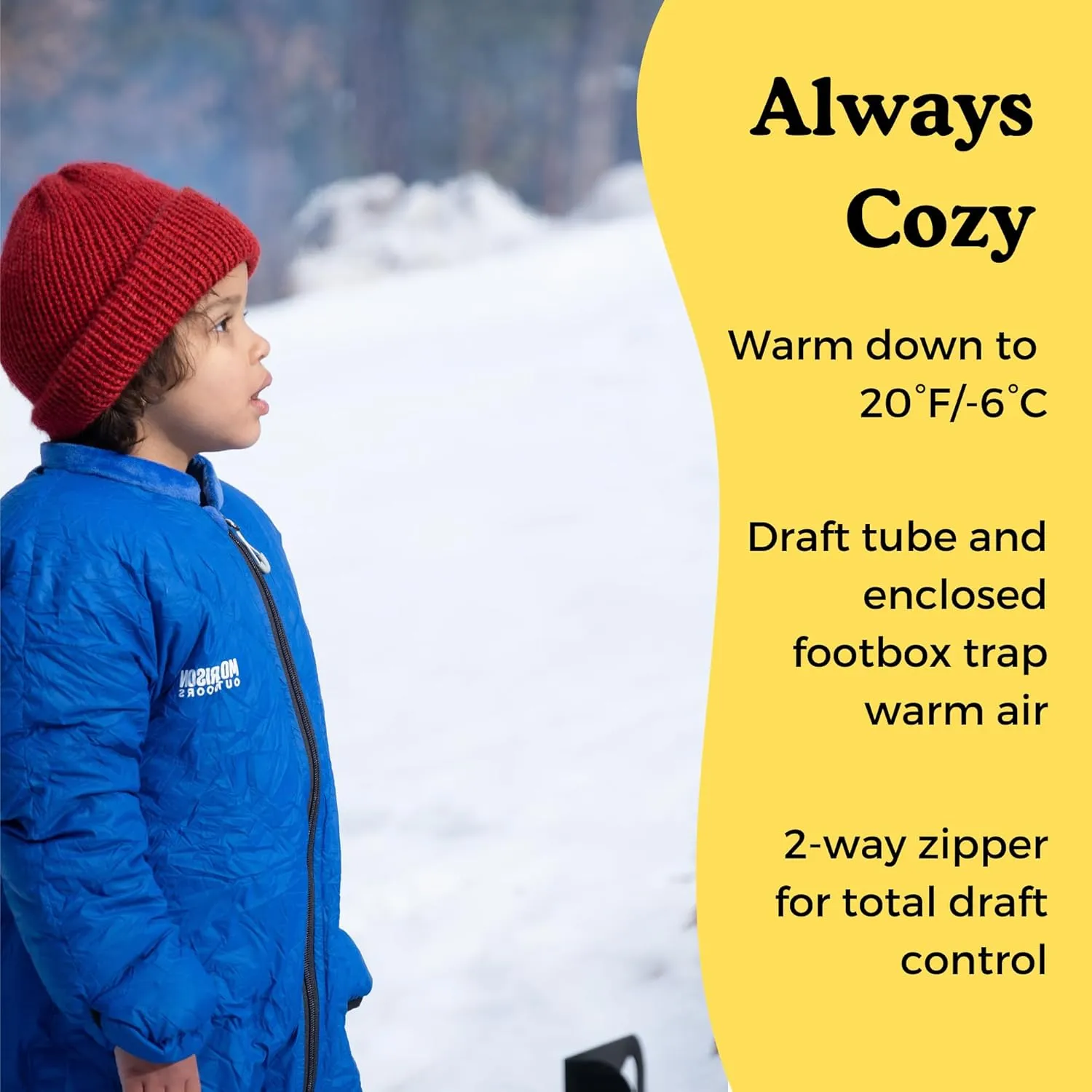 Mighty Mo 20° Down Kids Sleeping Bag (Ages 3-5). The Warmest, Lightest Camping Sleeping Bag for Kids Ages 3-5.