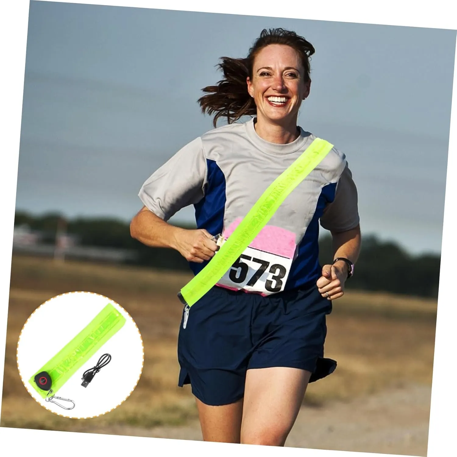 Mikikit Luminous Cross Shoulder Straps Running Belt with Light Shoulder Belt LED Lights LED Belt Running LED