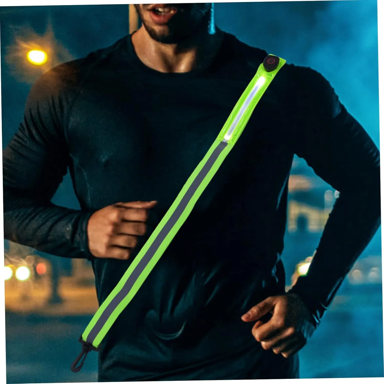 Mikikit Reflective Belt Light Belt Running Belt Running Light Armband LED Bicycle Reflector Strips Safety