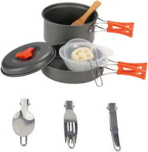 Milisten 1Set Portable Camping Cookware for People Durable Non Stick Camping Cooking Tools with Essentials for Outdoor Cooking Picnic and BBQ Convenient and Lightweight Camping Pot