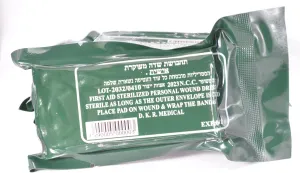 Military First Aid 4" Israeli Bandage 5 Pcs Trauma Wound Dressing New EXP2032