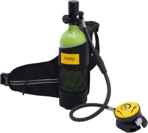 Mini Scuba Tank, 1L/0.9Qt Scuba Diving Tank 15-20 Minute Underwater Breath Device Portable Diving Oxygen Tank Kit Portable Diving Tank Kit for Emergency Rescue Underwater Exploration