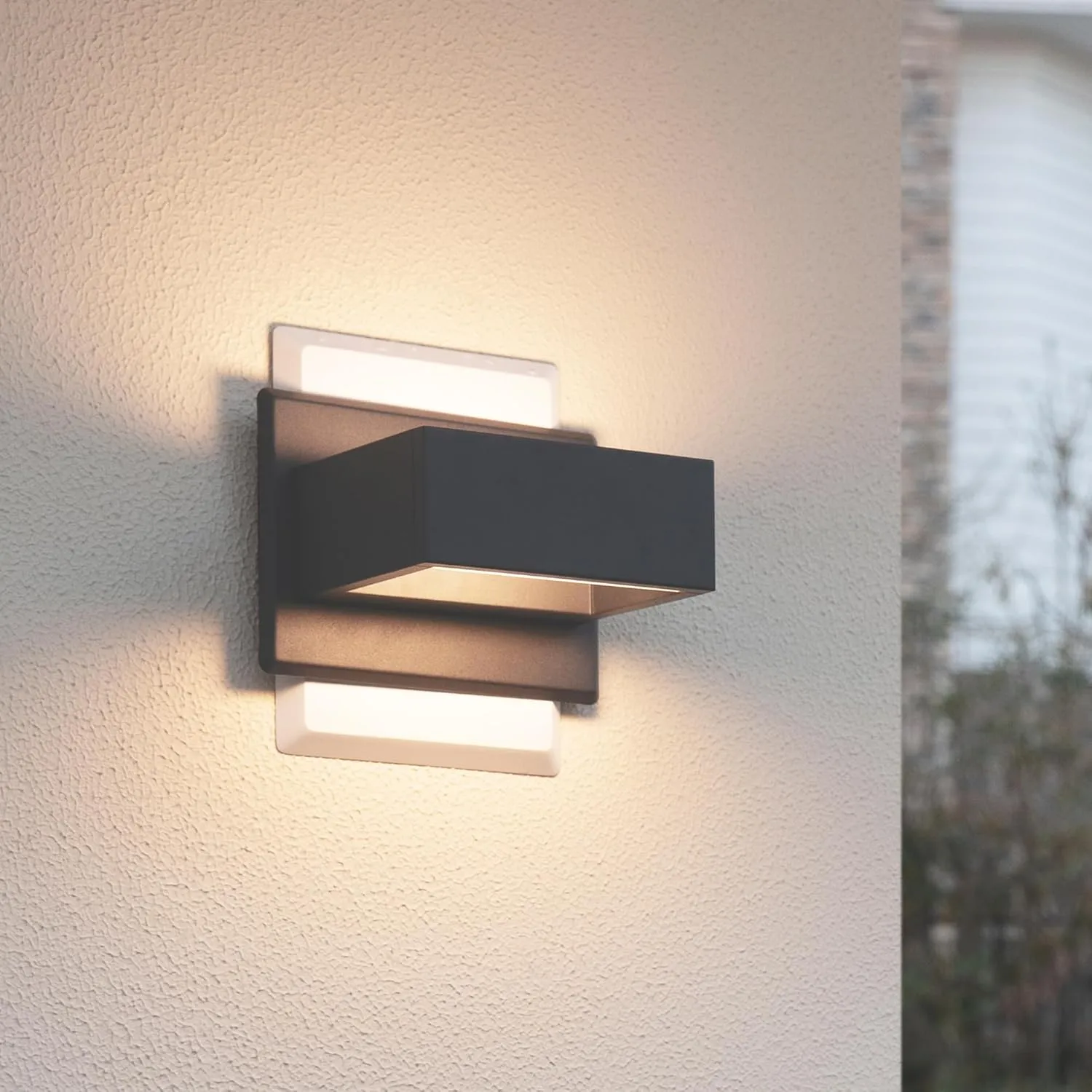 Modern Outdoor Wall Light LED Up Down Wall Mount Lights Modern Exterior Light Fixture Porch Front Door Garden Yard Patio Waterproof Aluminum Cool Black 3000K 7.5W
