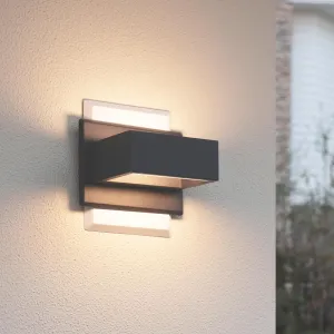Modern Outdoor Wall Light LED Up Down Wall Mount Lights Modern Exterior Light Fixture Porch Front Door Garden Yard Patio Waterproof Aluminum Cool Black 3000K 7.5W
