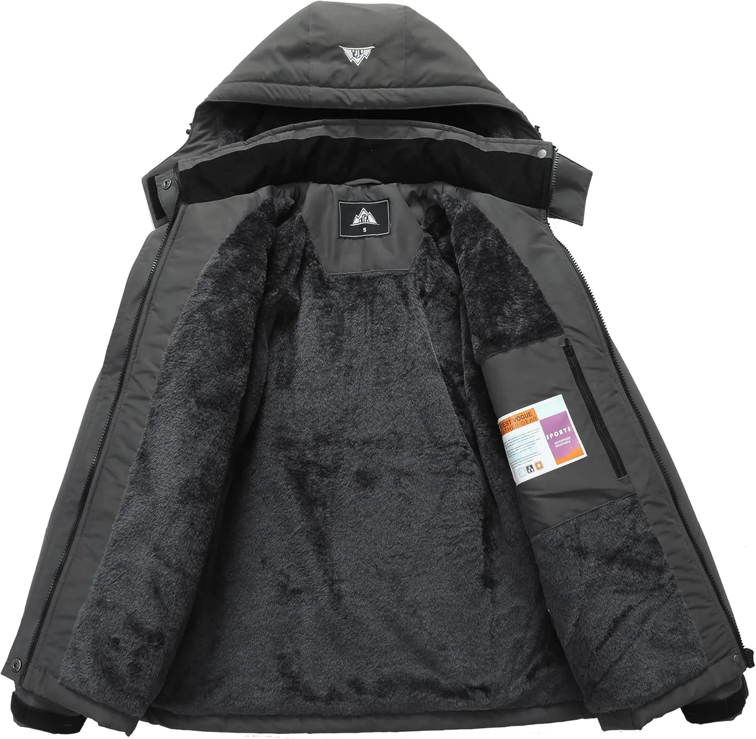 MOERDENG Women's Ski Jacket Waterproof Winter Coat Hooded Snowboarding Jacket Warm Winter Jacket