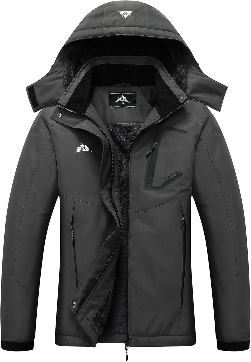 MOERDENG Women's Ski Jacket Waterproof Winter Coat Hooded Snowboarding Jacket Warm Winter Jacket