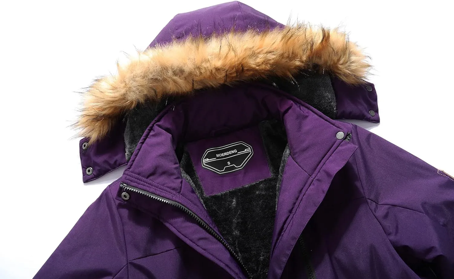 MOERDENG Women's Waterproof Ski Snow Jacket Winter Warm Hooded Snow Coat Mountain Windproof Ski Jacket For Women