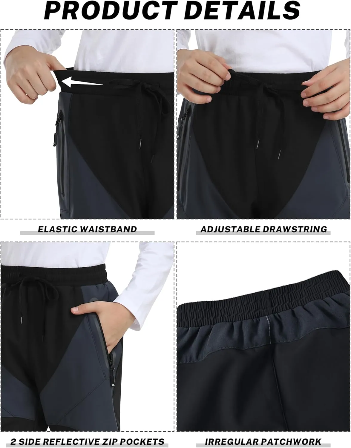 MoFiz Kids Waterproof Snow Ski Pants Kids Winter Warm Fleece Snowboard Pants Girls Elastic Waist Outdoor Hiking Pants