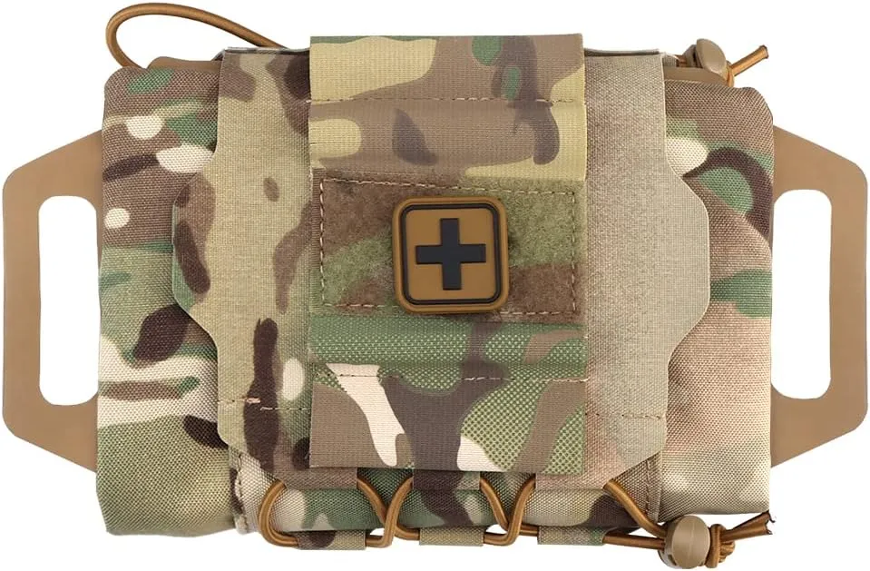 Molle Medical IFAK First Aid Pouch Empty for Duty Belt Micro Mini EMT Pouch Trauma Kit Med Roll Carrier Hypalon Handle Two-Piece System