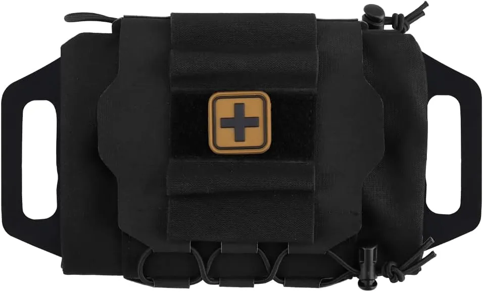 Molle Medical IFAK First Aid Pouch Empty for Duty Belt Micro Mini EMT Pouch Trauma Kit Med Roll Carrier Hypalon Handle Two-Piece System