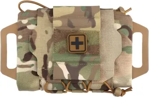 Molle Medical IFAK First Aid Pouch Empty for Duty Belt Micro Mini EMT Pouch Trauma Kit Med Roll Carrier Hypalon Handle Two-Piece System
