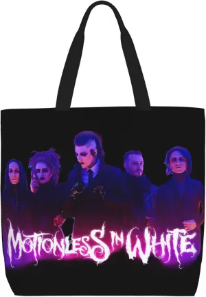 Motionless Rock In White Tote Bag for Women Lightweight Large Tote Bag Shoulder Bag Handbag for Travel Work Gym, Black