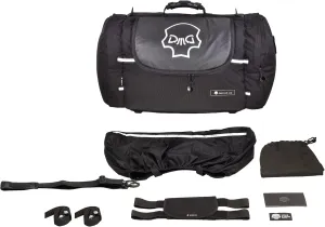Motorcycle tail bag, roller shape, made of waterproof cordura and Italian leather, 13,5 gallons capacity   additional raincover included (L, Reflective skull)