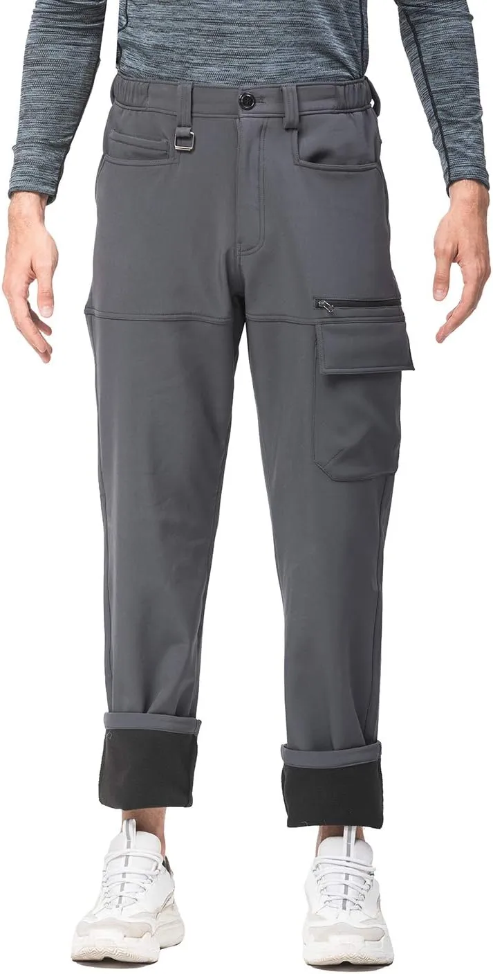 Mr.Stream Men's Hiking Multi Pocket Mountain Outdoor Trekking Sports Camping Windproof Fleece Pants