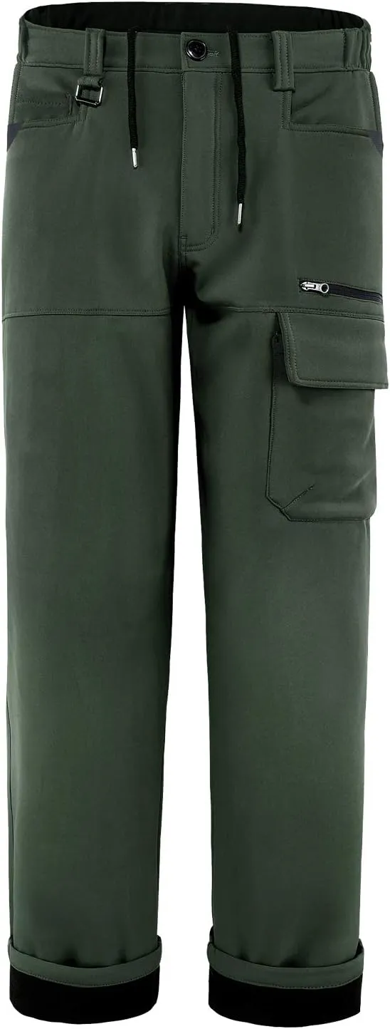 Mr.Stream Men's Hiking Multi Pocket Mountain Outdoor Trekking Sports Camping Windproof Fleece Pants