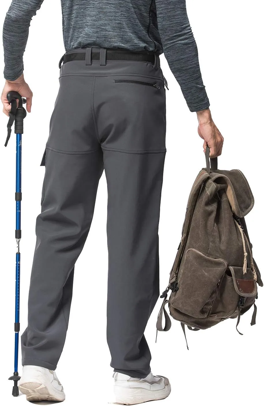 Mr.Stream Men's Hiking Multi Pocket Mountain Outdoor Trekking Sports Camping Windproof Fleece Pants