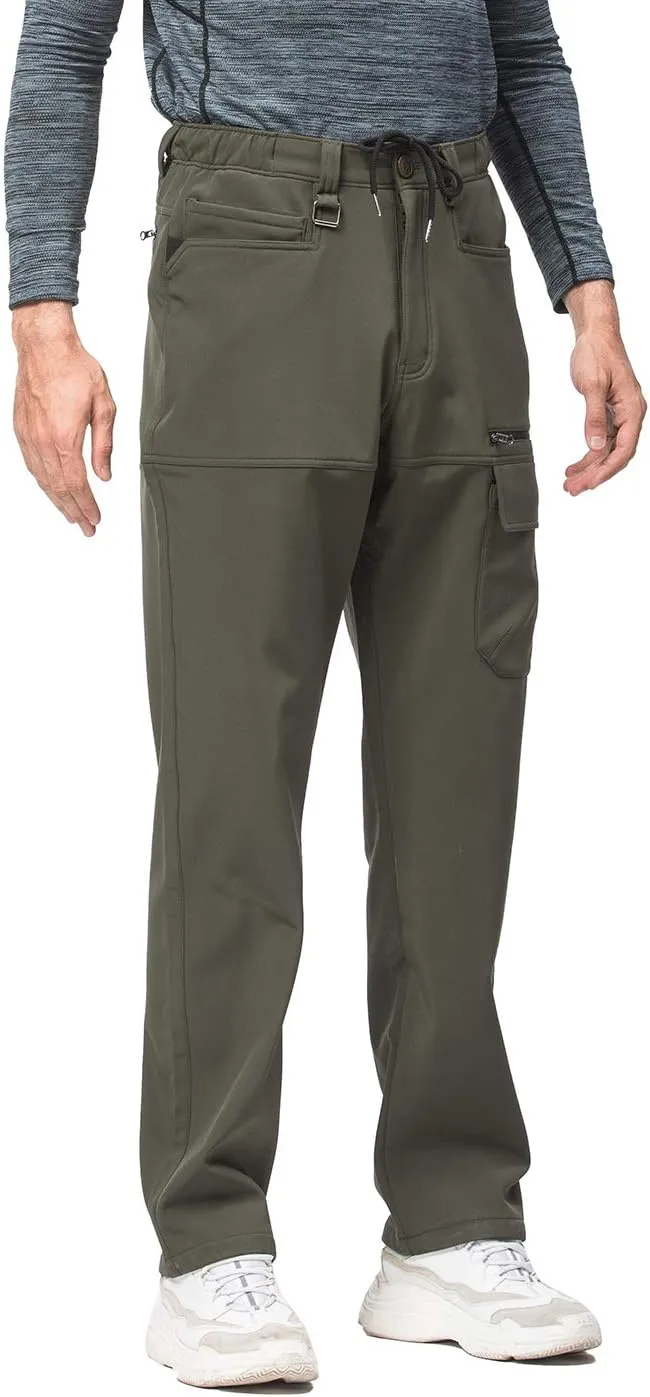 Mr.Stream Men's Hiking Multi Pocket Mountain Outdoor Trekking Sports Camping Windproof Fleece Pants