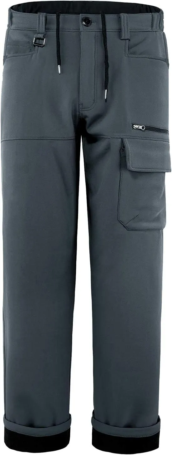 Mr.Stream Men's Hiking Multi Pocket Mountain Outdoor Trekking Sports Camping Windproof Fleece Pants