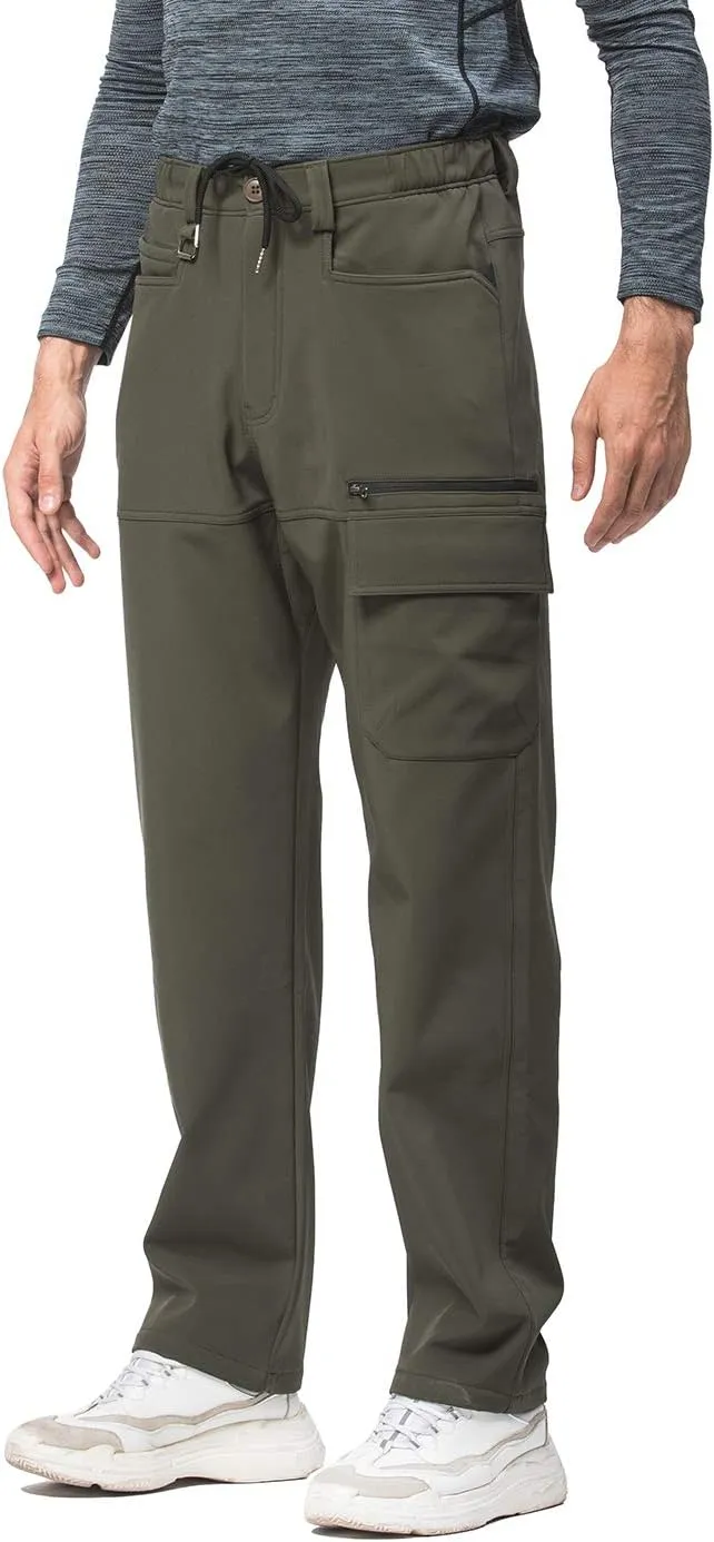 Mr.Stream Men's Hiking Multi Pocket Mountain Outdoor Trekking Sports Camping Windproof Fleece Pants