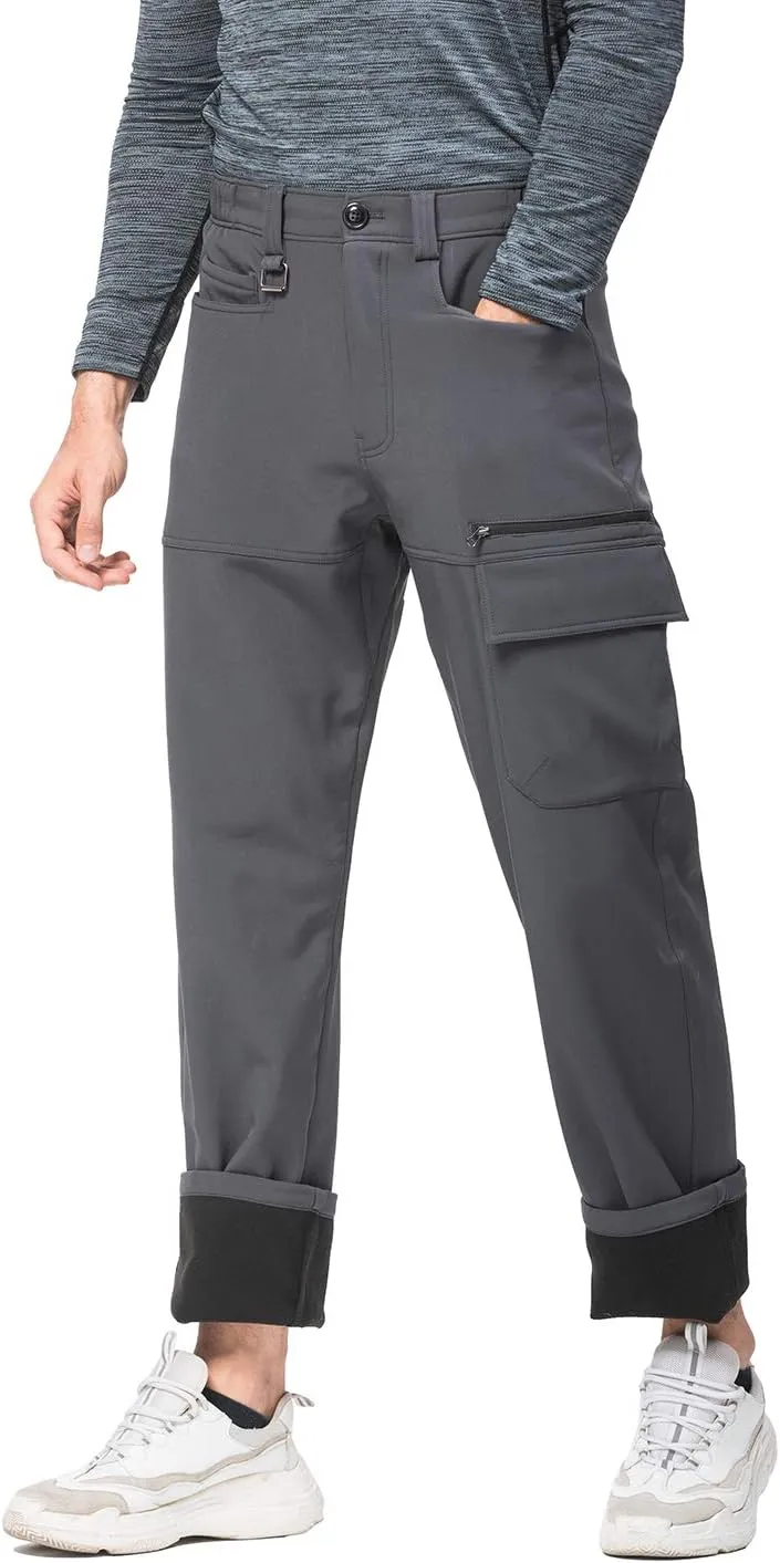 Mr.Stream Men's Hiking Multi Pocket Mountain Outdoor Trekking Sports Camping Windproof Fleece Pants