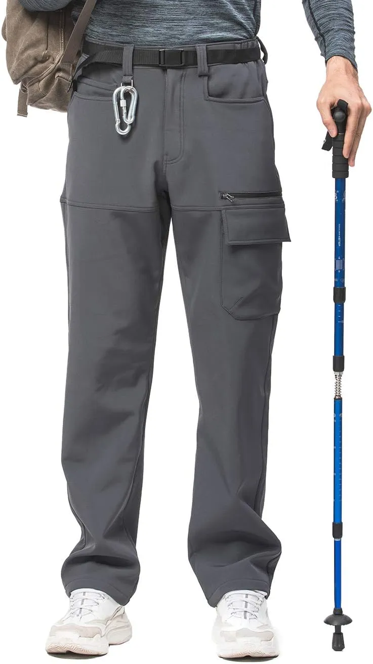 Mr.Stream Men's Hiking Multi Pocket Mountain Outdoor Trekking Sports Camping Windproof Fleece Pants