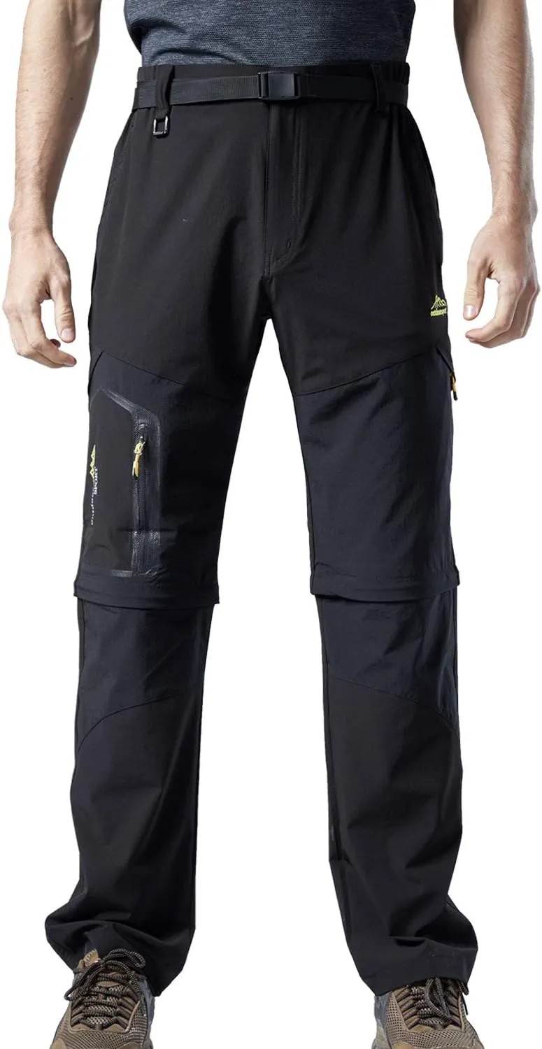 Mr.Stream Men's Walking Windproof Breathable Camping Quick Drying Outdoor Convertible Hiking Pants