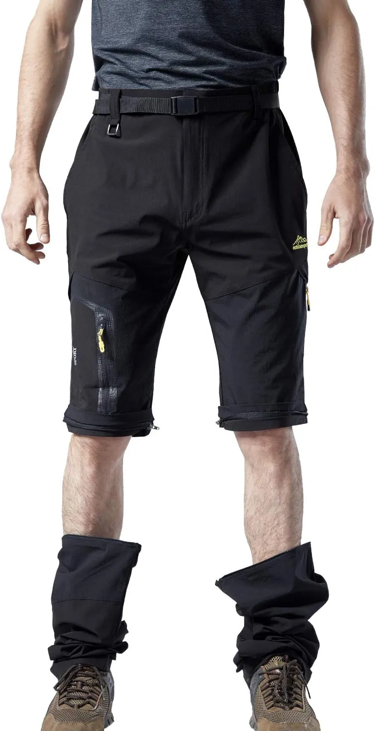 Mr.Stream Men's Walking Windproof Breathable Camping Quick Drying Outdoor Convertible Hiking Pants