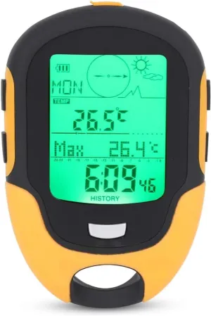 Multifunction Altimeter Compass, Vehicle Mounted Temperature, Humidity and Barometer with Flashlight and Weather Forecast, IPX4 Waterproof for Outdoor Tool Camping Clibing Travel