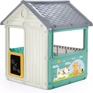 My First House: White & Green - Playhouse, Indoor & Outdoor Toy, Cat & Dog Decal, Waterproof & Durable, Imaginative Play, Toddler Kids Age 2 