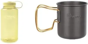 Nalgene Sustain 32oz Wide Mouth Butter with Gold Space Saver Mug