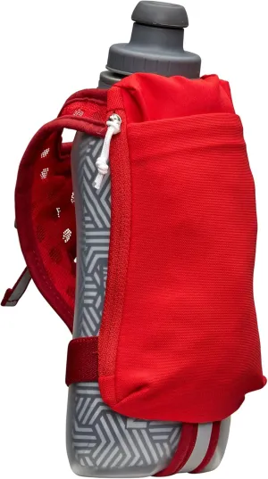 Nathan Insulated Handheld Flask 18oz - Double-Wall Insulation - Ergonomic Grip with Blast Valve Cap - Secure Pockets for Phone/Keys - Reflective - Ideal for Running, SpeedDraw 2 - Ribbon Red