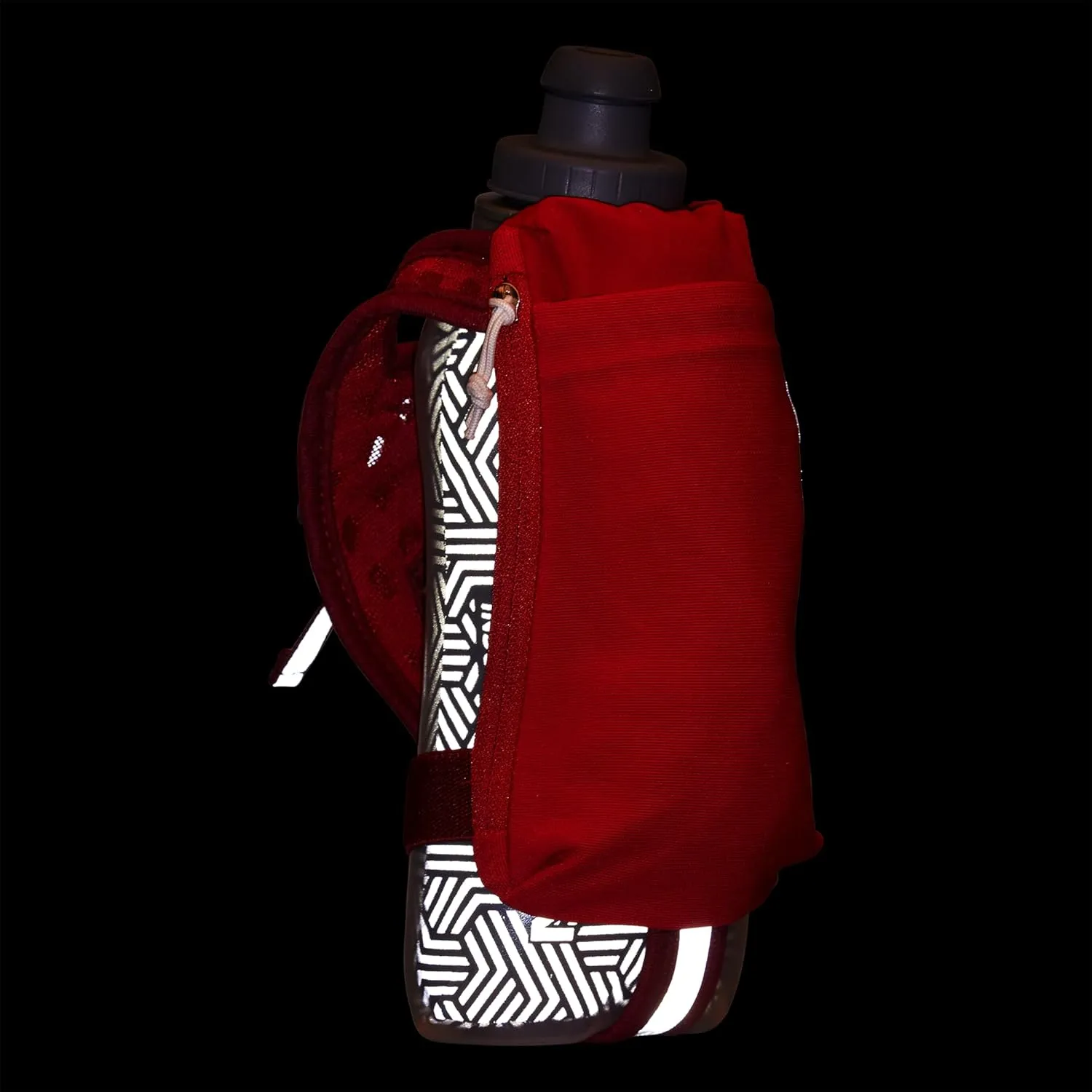 Nathan Insulated Handheld Flask 18oz - Double-Wall Insulation - Ergonomic Grip with Blast Valve Cap - Secure Pockets for Phone/Keys - Reflective - Ideal for Running, SpeedDraw 2 - Ribbon Red