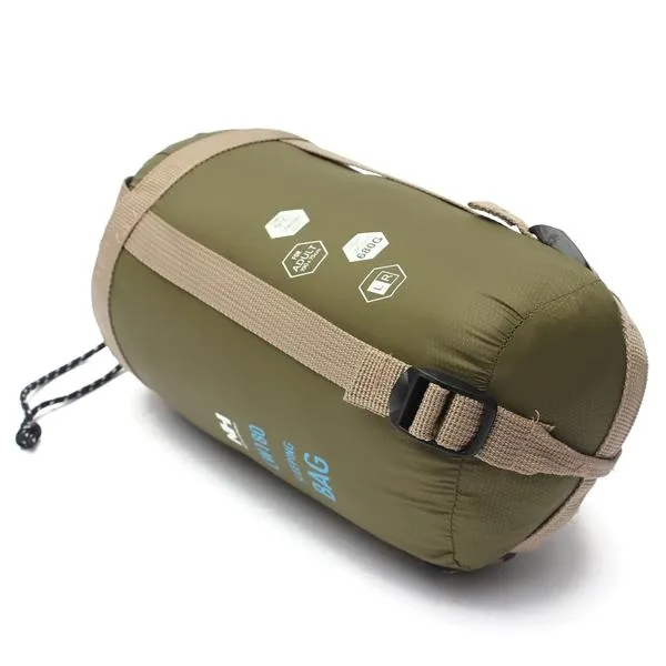 NatureHike Camping Traveling Gadgets 190 x 75cm 360D Nylon Sleeping Bag with Compression Sack Army Green