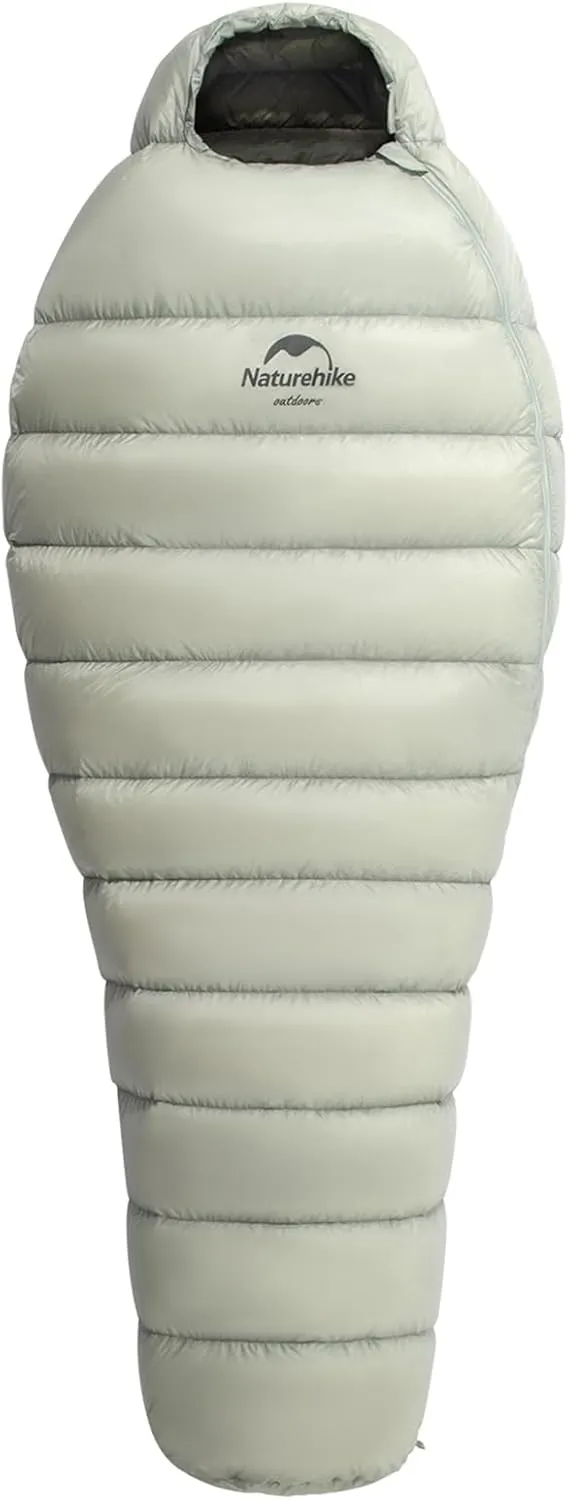 Naturehike Goose Down Mummy Sleeping Bag Ultralight | -18-48 ℉ Extreme 860 Fill Power Compact Portable 3-4 Season for Adults Cold Weather for Hiking Traveling & Outdoor
