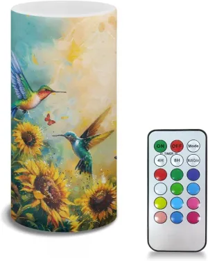 NDISTIN Hummingbird Sunflower Flameless Candles Flickering Battery Operated Candles Travel Camping Hiking Holiday Home Decor