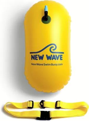 New Wave Swim Bubble for Open Water Swimmers and Triathletes - Be Bright, Be Seen & Be Safer with New Wave While Swimming Outdoors with This Safety Swim Buoy Tow Float