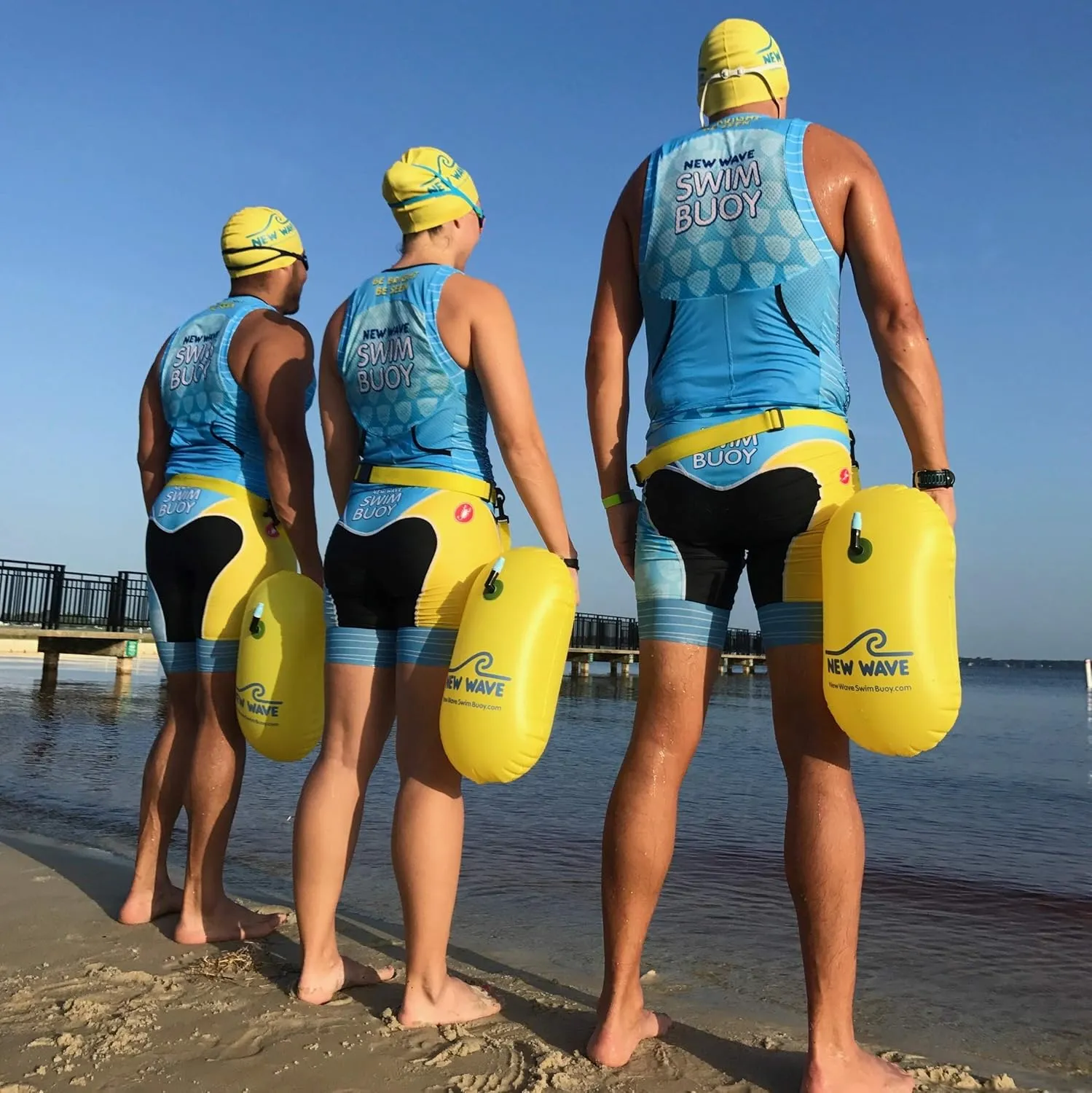 New Wave Swim Bubble for Open Water Swimmers and Triathletes - Be Bright, Be Seen & Be Safer with New Wave While Swimming Outdoors with This Safety Swim Buoy Tow Float