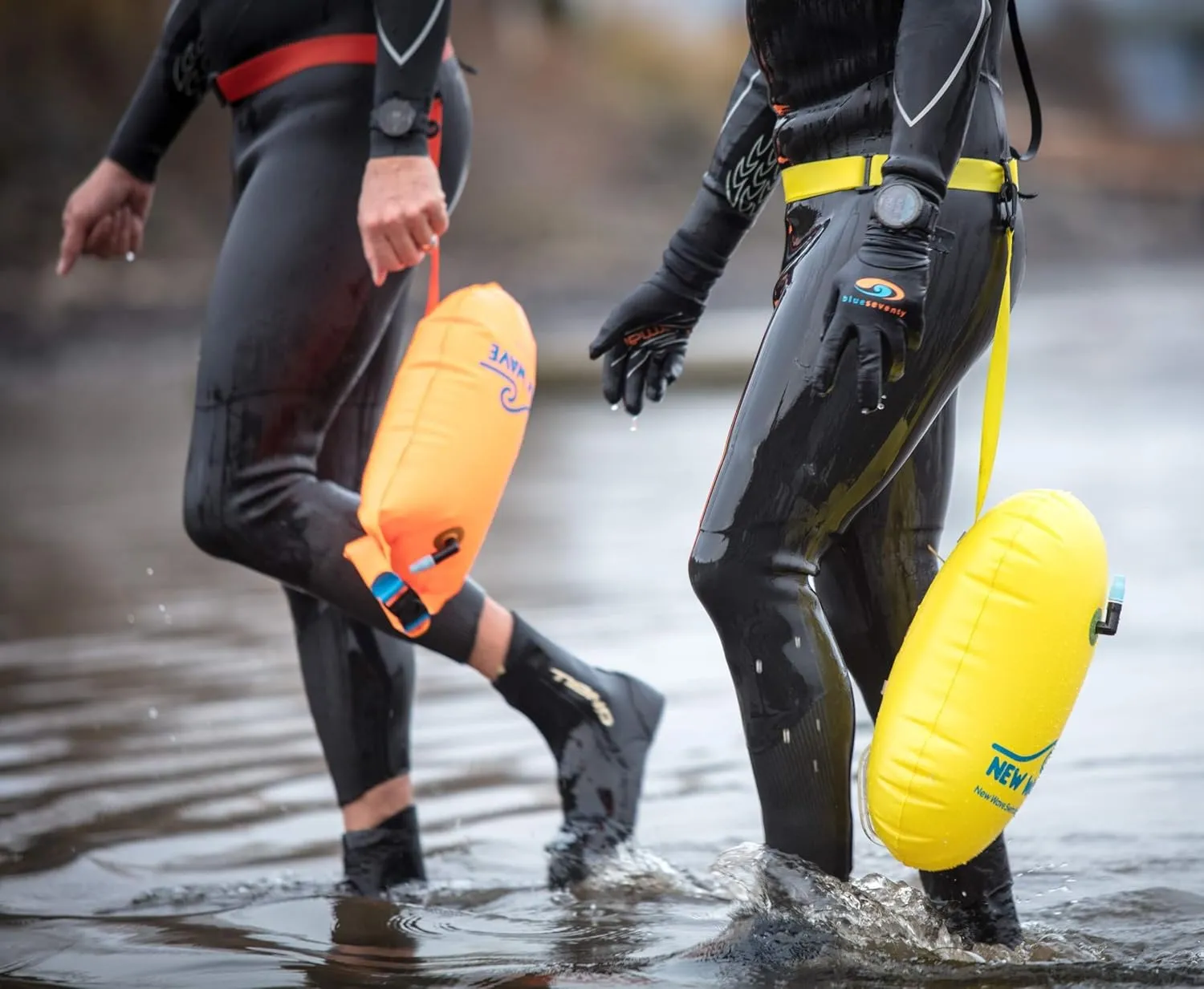 New Wave Swim Bubble for Open Water Swimmers and Triathletes - Be Bright, Be Seen & Be Safer with New Wave While Swimming Outdoors with This Safety Swim Buoy Tow Float