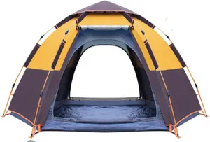 NIEH Automatic Hexagonal Tent, Camping Sun-Proof Thickened Camping Rainstorm-Proof Double-Layer Tent