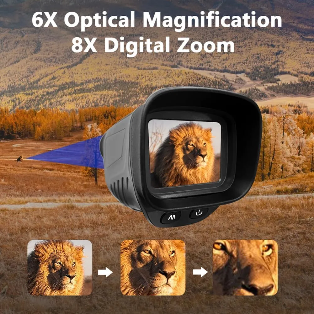 Night Vision Goggles -2.5K & 48MP Digital Infrared Night Vision Binoculars for Adults Night Vision Scope with 8X Digital Zoom Digital Infrared Monoculars for 100% Darkness for Travel Camping, Huntin