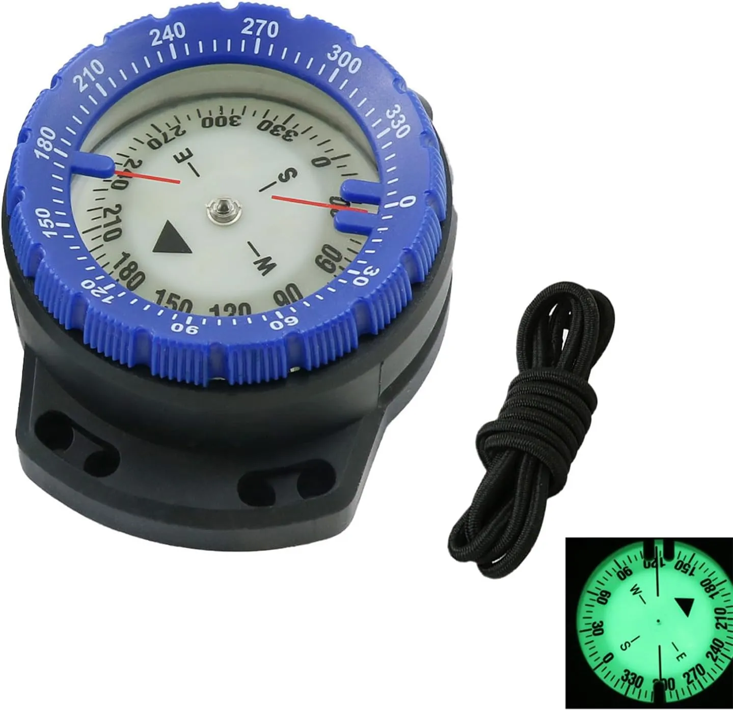 Niiyen Scuba Compass Luminous Dive Wrist Compass Water Proof Navigation Tool 27 fm Underwater Diving Compass with Elastic Rope for Kayak Camping Outdoor Sports