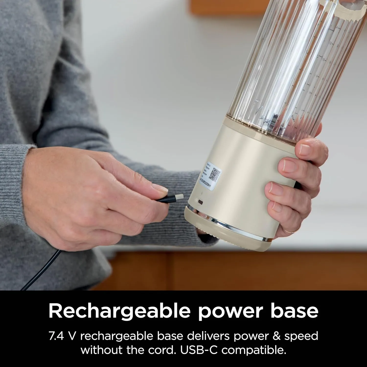 Ninja Blast Portable Blender, Cordless, 18oz. Vessel, Personal Blender for Shakes & Smoothies, BPA Free, Leakproof Lid & Sip Spout, USB-C Rechargeable, Dishwasher Safe Parts, Cream Sand, BC151CS